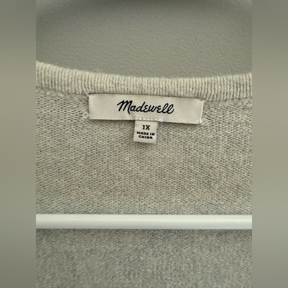 Madewell Open Front Cardigan Women’s SZ 1X Soft Light Grey Wool Alpaca Blend - Picture 2 of 7